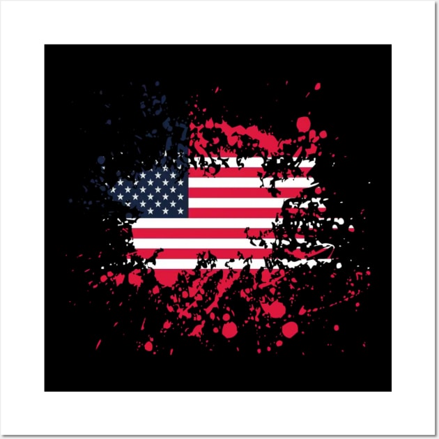American Flag Splash Wall Art by Pieartscreation